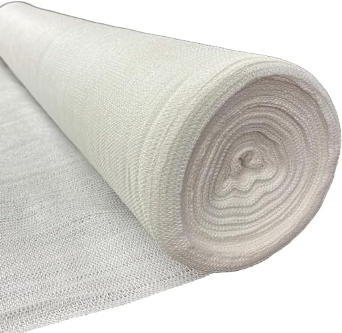 Farm Plastic Supply - White Shade Cloth - 50% - Mesh Fabric for Fence Privacy Screen, Garden Shade, Mesh Fence Screening, Shade Cloth Rolls, Wind Screen, White Shade Cloth (6' x 50')