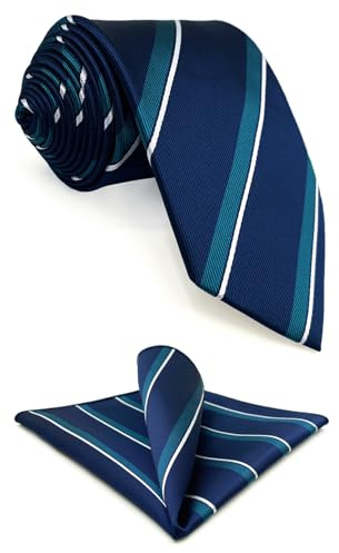 S&W SHLAX&WING Corbata Rayada Azul para Hombre Formal Negocios para Traje