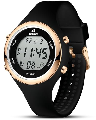 LN LENQIN Orologi da donna Orologi da donna Orologi sportivi cronografi impermeabili per donne Cinturino in silicone con luminescenza/data/settimana/mese