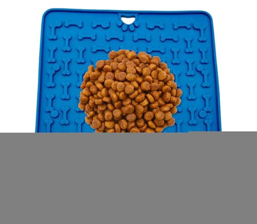 Tappetino da leccare per cani, supporto alimentare in silicone anti-innervo con ventose, tappetino di pulizia facile 19 x 19 cm per premi cuccioli gatti
