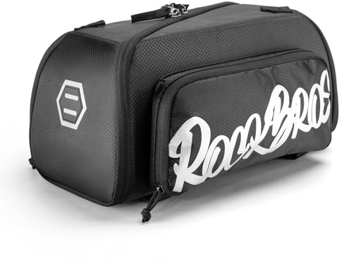 ROCKBROS Bolsa Trasera para Bicicleta 14.9L con Bolsillos Laterales y Correa de Hombro, Bolsa de Portaequipajes Reflectante para Ciclismo, Viajes y Desplazamientos