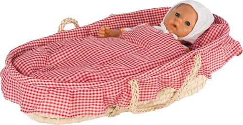 GoKi 15252 Cesta para muñecas con Ropa de Cama