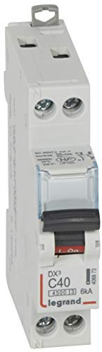 Disjoncteur 40A courbe C - 6kA - 1P+N 230V~ 1 module vis/vis - DNX³4500