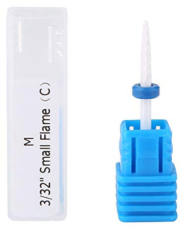 Sonew 5 Tipi di Punte Trapano in Ceramica, Punte Trapano per Unghie Strumenti per Manicure, Punta per Fresa a Forma di Testa Cilindrica per Trapano per Manicure(Freccia di Fuoco)