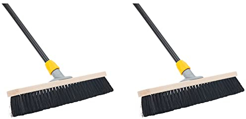 Novaliv 2 escobas, mezcla de crin de caballo, 40 cm, escoba con mango telescópico, suave y suave, escoba para habitaciones, escoba