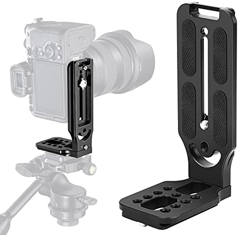 CAMOLO Quick Release L-Halterung Arca Swiss,DSLR Kamerahalterung L-Bracket Vertikale mit Schnellwechselplatte, 1/4 Zoll Schraube Arca Swiss für Manfrotto DJI Zhiyun Canon Nikon Sony Spiegellose Kamera