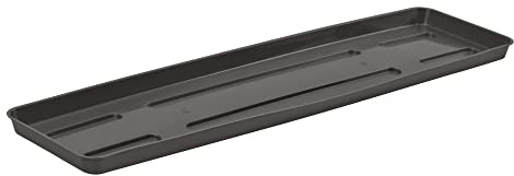 VERDENIA Rattan Blumentopf Untersetzer Blumenuntersetzer für Pflanzen und Kräuter Blumentopfuntersetzer aus Kunststoff Leicht Stabil Rechteck Viele Farben Viele Größen 60cm 21911 Graphit