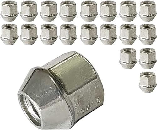 20 Radmutter M12x1,5 60° Kegelbund offen mit Bund SW 21mm kompatibel mit Hyundai, Kia, Mazda, Mitsubishi, Nissan, Peugeot, Smart, Toyota, Volvo, Citroen