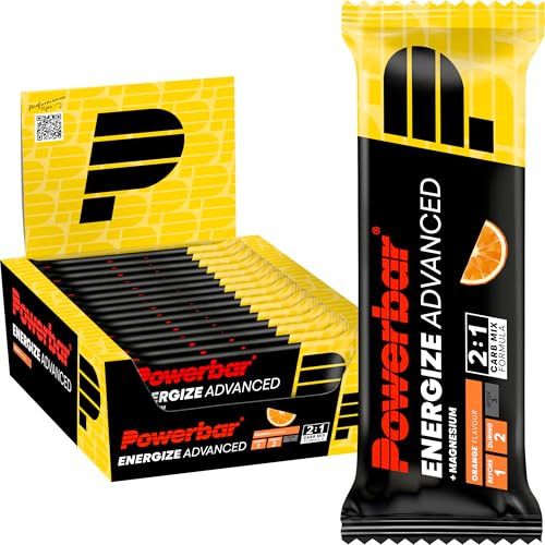 Powerbar - Energize Advanced - Orange - 15x55g - Barretta energetica ad alto contenuto di carboidrati - magnesio e sodio