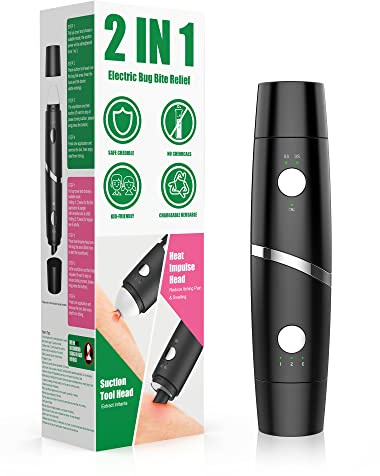 ANTI-BRUMM Insect Sting and Bite Relief, 2-in-1 Electric Bug Bite Relief with Suction Tool and Heat Bite Relief Device, Chemical-Free and Fast Itch Relief from Bug