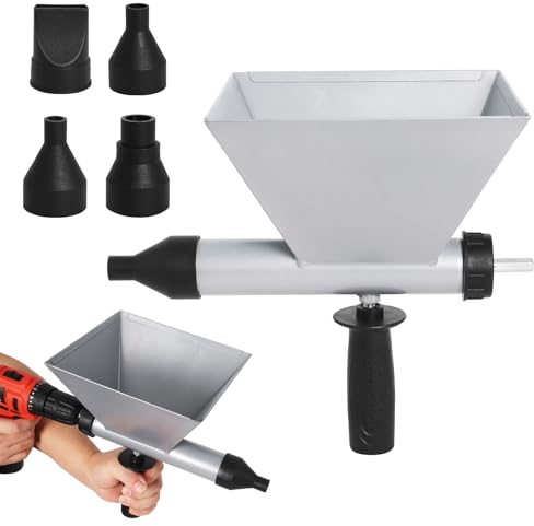 Potufa Mörtelspritze Fugenpistole, Edelstahl Fugenpistole für Mörtel mit 4 Abnehmbare Düsen, Betonspritze für Mörtelfuge Steinmauer Böden