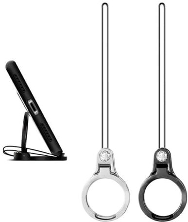 SURALIN Juego de 2 piezas de soporte de anillo para teléfono móvil, soporte de anillo ultrafino, soporte de cordón multifuncional de Metal dos en uno