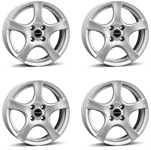 4x Jantes en aluminium Borbet F 6x15 ET35 4x100 brilliant silver compatible avec Renault Captur Clio Modus Mégane Scénic Twingo
