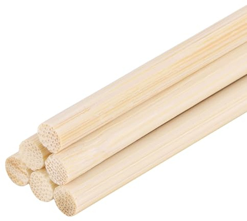 DMiotech 10 Pack 6mm x 150mm Wooden Dowel Rods Unfinished Natural Sticks Wood Craft Sticks for Home Decor Projects and Making DIY Craft,Wood Color