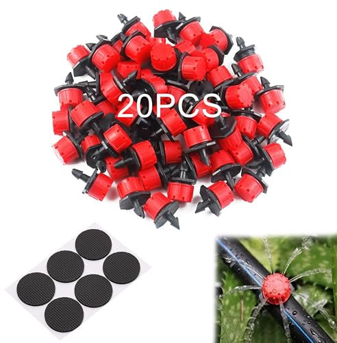 CZNBZIU 2 Unids 1/4 Pulgadas Ajustable Micro Sistema De Irrigación Por Goteo Riego Rociadores Anti-Obstrucción Emiter Goteo Red Garden Supplies