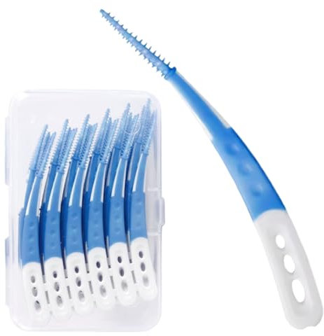 OHREN 60 Stück Interdentalbürsten, Zahnsticks, Zahnzwischenraumbürsten, Zahnreinigung für Zwischenräume, Gebogene Form, für Reinigung schwer zugänglicher Zahnzwischenräume.