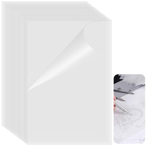 LOPYXBR Pack of 150 Sheets Tracing Paper A3 50 GSM Tracing Paper for Sewing Patterns, A3 White Vellum Papers Drawing Sketch Papers for Drawing Overlays & Sketching on Art(42x29.7CM)