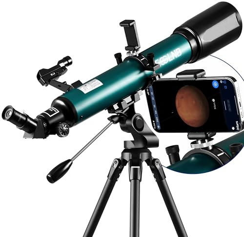 ESSLNB Telescope 70080 Telescope for Adults with Stargazing Smartphone APP Smartphone Adapter Adjustable Tripod Finder Scope Wireless Remote