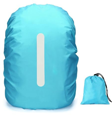PINEPAN Housse de pluie imperméable pour sac à dos avec sac de rangement Réflecteur Sac à dos d'école avec bandes réfléchissantes pour randonnée, camping, voyage, cyclisme, 15-100 L