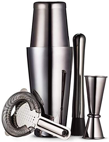 Black Cocktail Shaker Set rostfritt stål bartender set professionell cocktail shaker svart