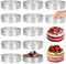 Tortenringe mit Löchern Mousse Tartelette Förmchen - 12 Stück Dessertringe 8 cm Dessert Mousse Ring Runde Torten Ringe 430 Edelstahl Perforierter Crumpet Rings für Torten Mousse Quiche Muffins