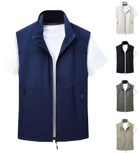 Gilet da pesca leggero da uomo gilet da esterno gilet ad asciugatura rapida sottile giacca senza maniche traspirante gilet sportivo estivo fotografia vestibilità ampia clip cavallo gilet gilet da