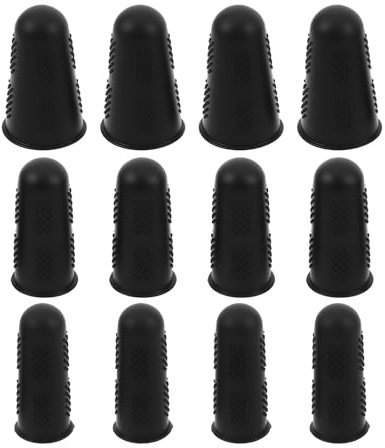 GARVALON 12 piezas de Dedos de Silicona Resistente al Calor Antideslizante y Reutilizable Unidades para Costura Manualidades Manejo de Pegamento Caliente y Planchado Funda Ligera y Fácil