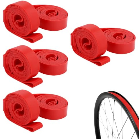 XIHIRCD 8pcs Bicycle Tire Liners, Bike Rim Tape Strip for 26in Bike (Red)