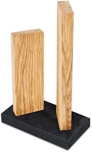 KAI Bloque de cuchillos magnético pequeño Stonehenge de roble con base de granito - Madera premium - Espacio para 4 cuchillos - Dimensiones 18 x 10 x 28-30 cm