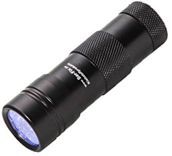 Ber-Fix UV Taschenlampe 12 UV Led | Uv Kleber 380 400 nm Ultraviolett | für UV Klebstoffe | Anglern mit Gummi-fische | Detektor für unechte Banknoten