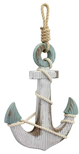Stonebriar Anchor Wall Decor, Worn White, 1.00 x 9.50