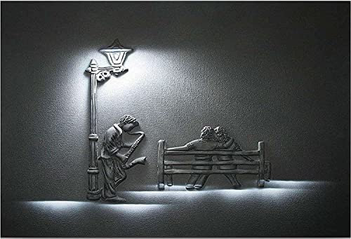 Startonight Quadro su Tela Musica del Sassofonista, Quadri Moderni Bianco e Nero Stampe Camere da Letto Stampe Incorniciate 60x90 cm, Decorazione Parete, Idea Regalo Elegante Luminoso al Buio