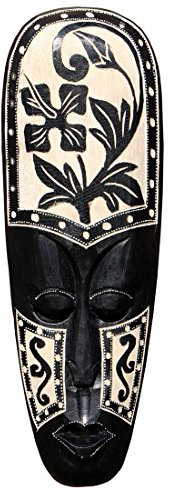 Bella 50 cm parete maschera fiore di ibisco Tribal Maori legno animale Africa Maschera 79