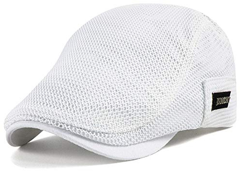 Yixda Skärmmössa för män, platt keps, skjutmössa, sommar, mesh, mössa, Vit, En Storlek