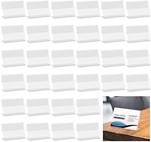 40Pcs Acryl Etikettenhalter,6 * 4 cm Visitenkarten-Display,Acryl Preisschilder Aufsteller Tischnameschild Tischaufsteller Mini Schild Display Acryl Namenskarten Halter