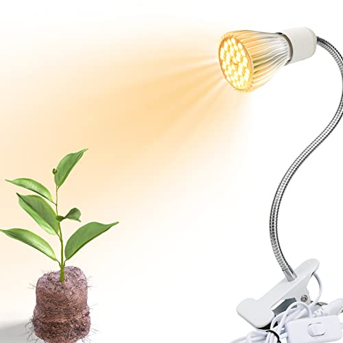 MILYN 30W Led Pflanzenlampe mit E27 LED Klemmleuchte Tischlampe Lampenfassung, 40 Leds Sonnenlichts Vollspektrum Led Grow Lampe für Zimmerpflanzen, Hydrokultur Gewächshaus Sukkulenten GemüSe Blumen