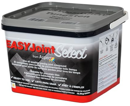 EASYJoint Select Patio Sand Ready Mixed Paving Jointing Compound for Outdoor Ceramic, Porcelain Tiles and More. 12.5kg All Weather, Strong and Durable Sweep in Joint Compound -Tungsten