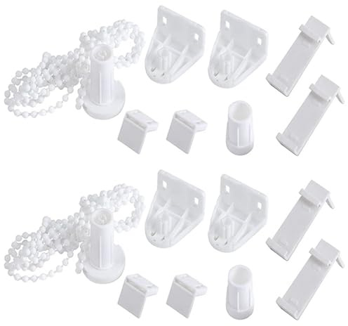 GisWell 2 Kit Rollo Halterung Fenster 17mm - Ersatzteile Rollo Klemmfix Klemmfix Halterung Ohne Bohren für Verdunkelungsrollo, Doppelrollo(Weiß)
