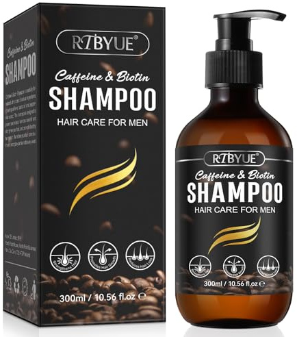 Koffein hårväxtschampo med biotin, rosmarin, stimulerar hårväxt, hjälper till att stoppa håravfall, få håret att växa snabbt, behandling för hårstrån