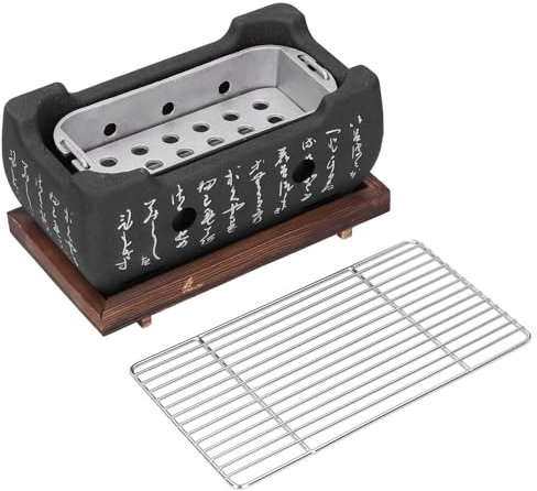 WYLFYJP Parrilla portátil de Acero Inoxidable, Horno de carbón, Parrilla de sobremesa Ligera de aleación de Aluminio for balcón, jardín y Camping.