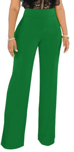 Hoefirm Pantalones de trabajo para mujer, de negocios, informales, elásticos, de pierna recta, pantalones de vestir de yoga de cintura alta | Pantalones elásticos de pierna alta y recta, pantalones de pierna ancha para iglesia, negocios, oficina