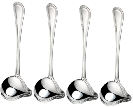 Holibanna 4piezas Cuchara Para Salsa De Acero Inoxidable Cucharón Para Salsa Con Mango Cuchara Para Con Control Preciso Para Cocinar y Servir