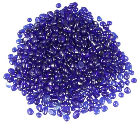 SHERCHPRY Ghiaia di Vetro Colorata 5-9 MM 500 G per Acquari Domestici e Decorazioni Fai da Te Cristalli di Vetro Blu Scuro per Lavori Artigianali e Ambienti Decorativi