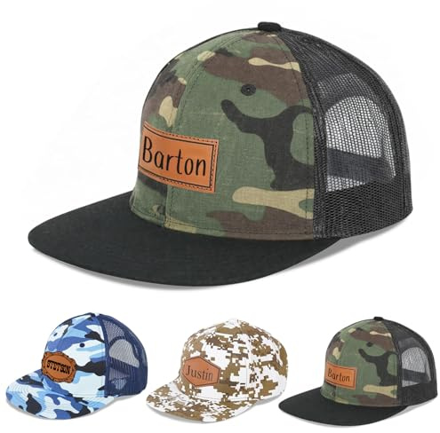 Custom Camo Toddler Baseball Hat Caps, Personalized Baby Boy Camo Cap Snapback Trucker Hats, Toddler Hats for Boys Girls Men Women