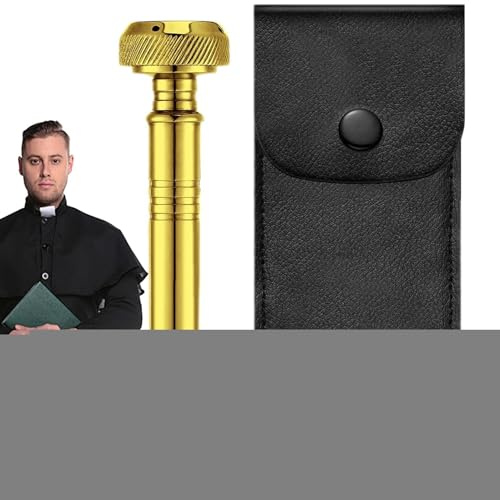 Holy Water Sprinkler - 5- Brass Nozzle with Leather Bag | Religious Portable Aspergillum, Mini Holy Water Dispenser, Travel Blessing Tool for Priests and Personal Prayer