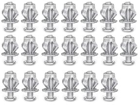 Lot de 20 chevilles M4x20mm en acier au carbone galvanisé, chevilles de fixation murale adaptées pour parpaing creux, brique creuse, plaques fines et portes creuses