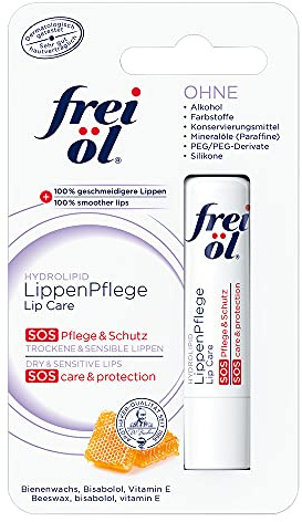 frei öl Hydrolipid LippenPflege, pflegt, beruhigt und schützt langanhaltend die zarte Haut der Lippen, Lippenbalsam, 4,8g