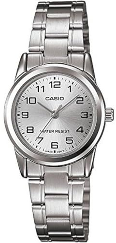 Casio LTP-V001D-7 Women's Analogue Quartz Watch with Stainless Steel Strap, Silver, Casual