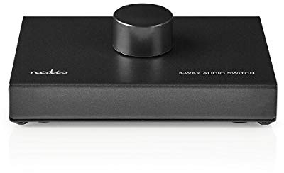 Nedis - Analoger Audioschalter - Anschlüsse – Eingang: 3x (2x Cinch Buchse) - Anschlüsse – Ausgang: 1x (2x Cinch-Buchse) - Verstärker - CD, TV, DVD - Metall - Schwarz