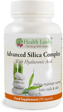 Advanced Silica Complex, High Strength Natural Silica from Bamboo Extract, Zinc Selenium and Biotin contributes to the Maintenance of Normal Hair, Skin and Nails, No Magnesium Stearate, 90 Capsules